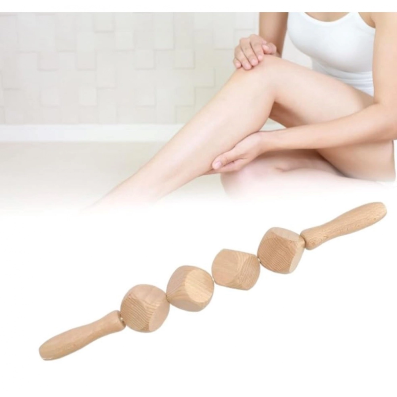 Generic Wood 4 Ball Body Roller Massager Stick (Wood) - Image 3