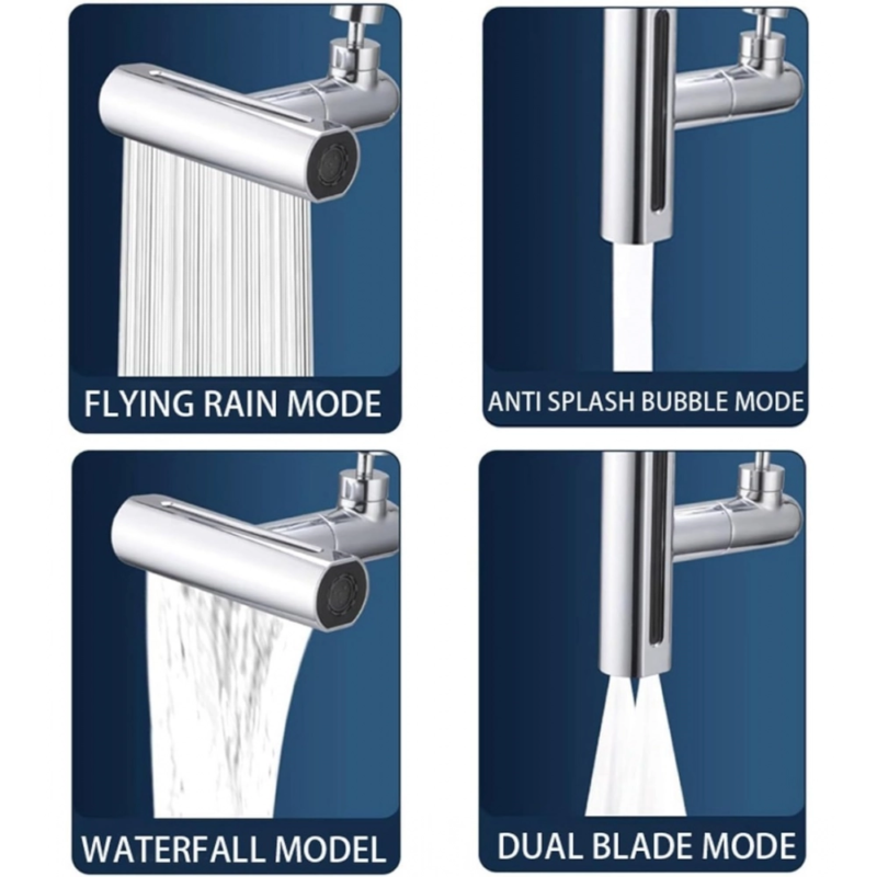 Generic Plastic Faucet Waterfall Kitchen Tap Anti Splashing (Silver) - Image 2