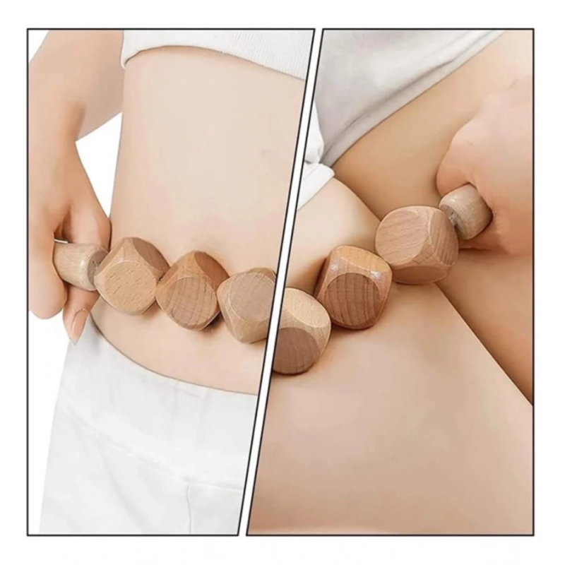 Generic Wood 4 Ball Body Roller Massager Stick (Wood) - Image 2
