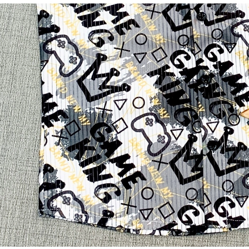 Generic Boy's Cotton Blend Printed Short Sleeve Shirt (MultiColor) - Image 3
