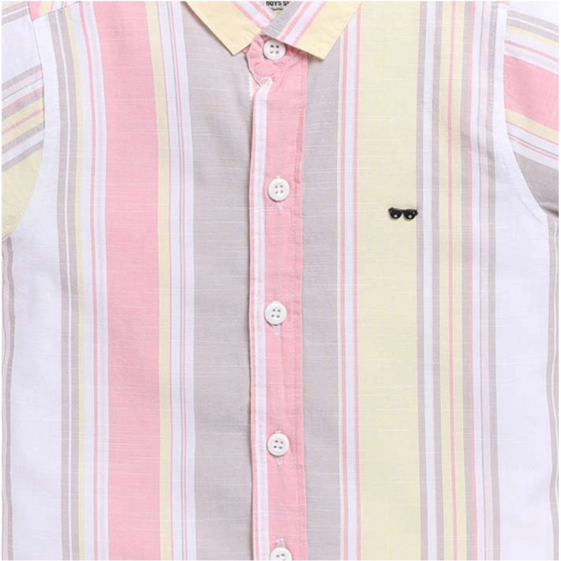 Generic Boy's Cotton Blend Printed Short Sleeve Shirt (MultiColor) - Image 3