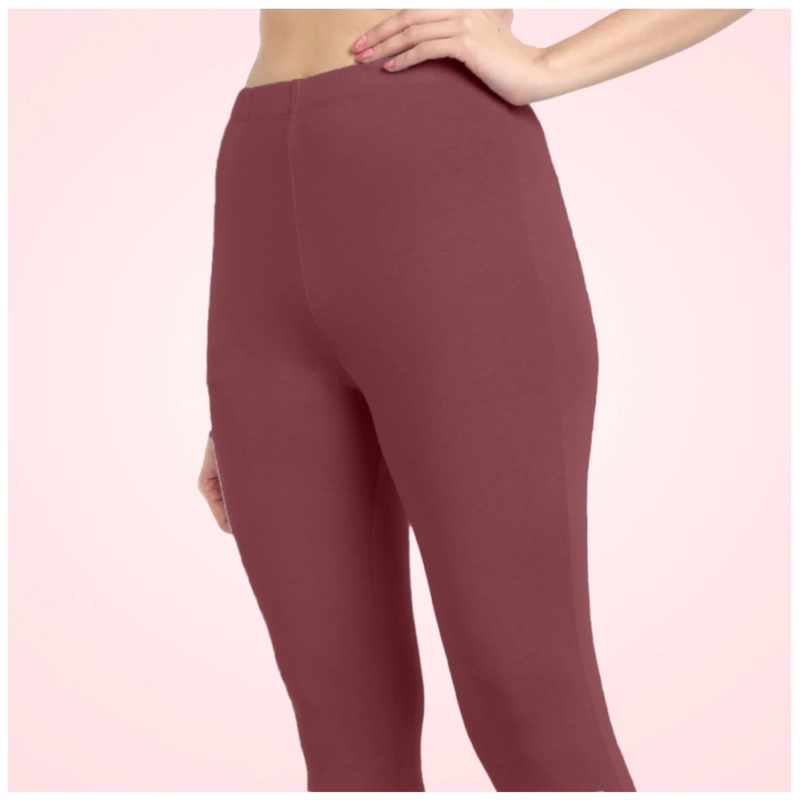 Generic Women's Cotton Blended Solid Ankle legging (Maroon) - Image 5