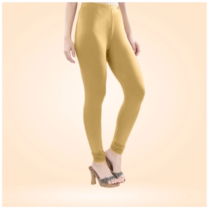 Generic Women's Cotton Blended Solid Churidar leggings (Beige) - Image 5