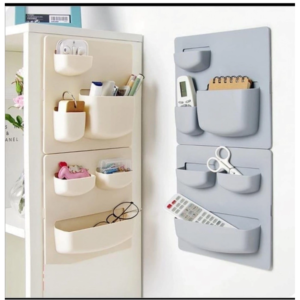 Generic Plastic Wall Mounted Rack Pack Of_2 (Multicolor)