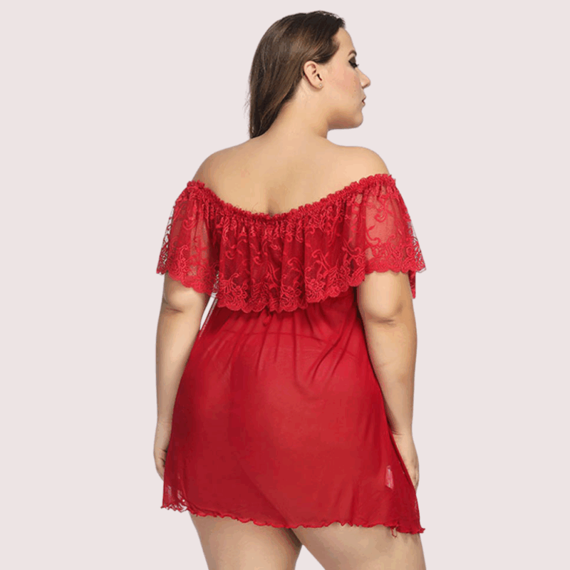 Sexy Plus Size Lace Babydoll Dress - Image 2
