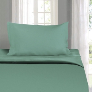 Seasons Cotton Plain 300 TC Aqua Green Colour Bedsheets for Single Bed  & 1 Pure Cotton Pillow Covers  (90"x54")