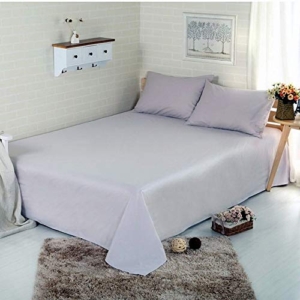 Seasons 300 Tc Solid Microfiber Double Grey Colour Bedsheet with 2 Pillow Cover