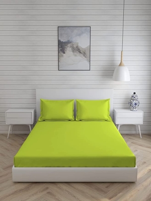 Seasons Plain Neon Bedsheet Colour for Double Bed with 2 Pillow Covers