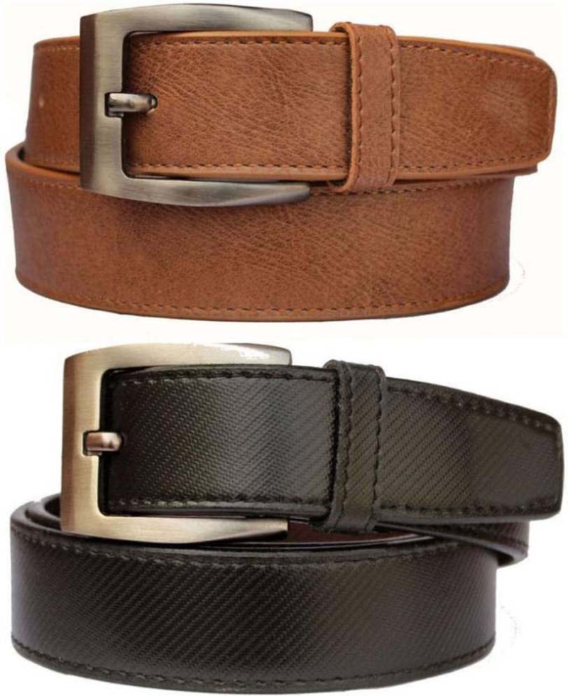 Black Formal Single Belt ForMen (Pack of 2)