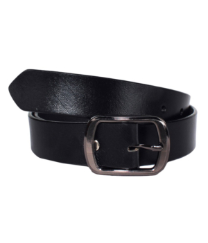 Black Leather Casual Belts For Men