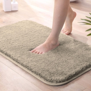 Seasons Microfiber Bath Mat Super Soft Non Slip Vegas Mats For Bathroom, Kitchen, Bedroom, And Door (40X60 Cm, Beige) Pack Of 1, Rectangular
