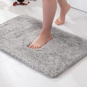 Seasons Microfiber Anti-Slip Bathmat Set Super Absorbent Floor Door Mat Non-Slip Quick Dry Rugs Water Absorbing Bathroom Mat Door Mat for Home Bathroom Kitchen Size - 60 x 40CM (Grey)