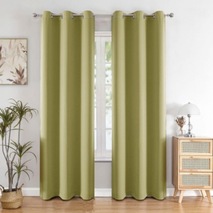 Seasons Avacado Green Curtains 4 Feet & Single Piece Window Panels for Bedroom Polyester Curtains