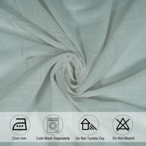 Seasons Linen Textured Sheer Curtains for Window Semi Transparent 5 Feet Long Panels Solid Silver Grey