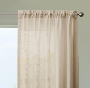 Seasons Sheer Curtains 7 Feet Long Door Panels Set of 2 with Rod Pocket Living Room,84 Inches Beige