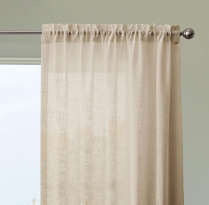 Seasons Sheer Curtains 9 Feet Long Door Panels Set of 2 with Rod Pocket Living Room, Office Decoration Beige