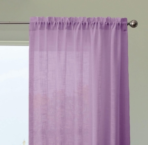 Seasons Sheer Cotton Curtains Long Door 9 Feet Taxture Linen - Set of 2 Curtain Purple 108 Inches