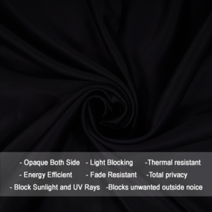 Seasons 100% Room Darkening Blackout Curtain - 4 Feet Small Window 48 Inch Black