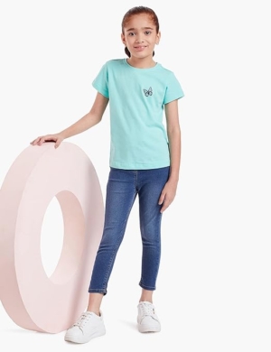 Girls Slim Fit Denim Med Blue Jeans