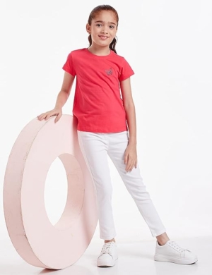 Girls Slim Fit Denim White Jeans