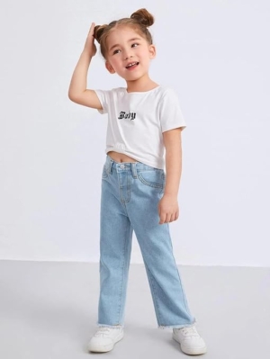 Girls Regular Fit Sky Blue Jeans