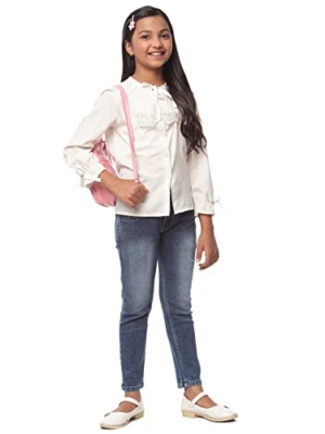 Girls Comfortable Fit Light Black Jeans