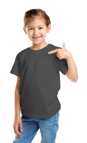 Girls Short Sleeve Charcoal T-Shirt