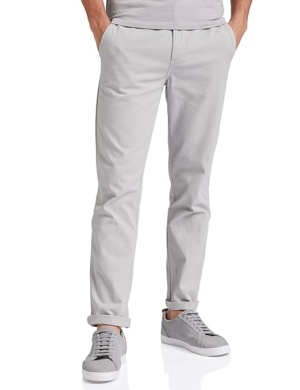 Men Casual Cotton Light Grey Pants