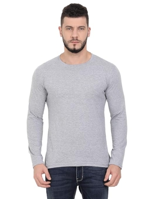 Men Pure Cotton Grey Melange T-Shirt