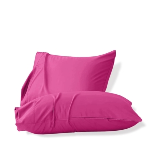 Seasons 100% Microfiber Pillow Covers Standard Size (17X27 Inches) Light Weight Soft & Breathable Pillow Cover Set of 2,Hot Pink