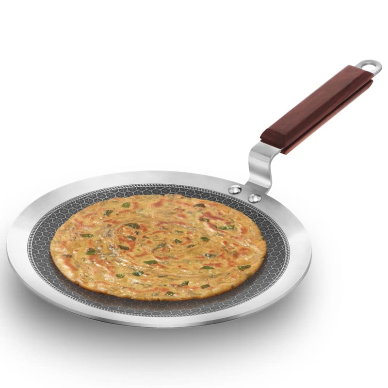 Hawkins Triply Stainless Steel Tava (NSPT26) Tawa 26 cm diameter??(Triply, Non-stick, Induction Bottom)