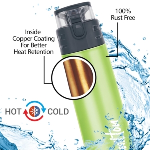 Milton Atlantis 600 Thermosteel Insulated Water Bottle, 500 ml Flask??(Pack of 1, Green, Steel)